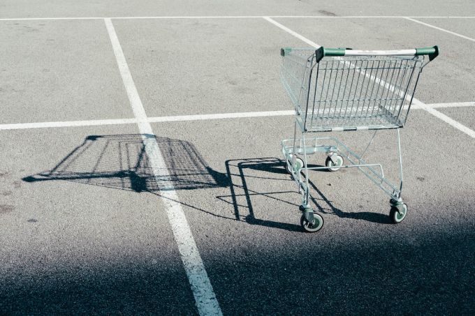 Shopping Cart - gray shopping cart